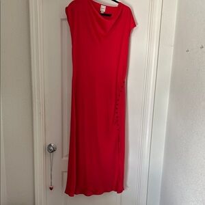 Maeve Vibrant Red Asymmetrical Dress